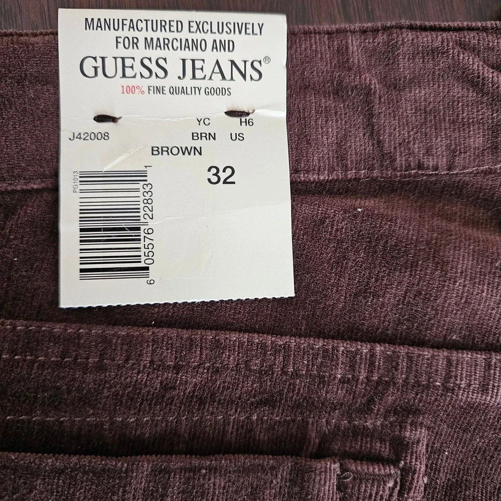 Guess Jeans Womens Brown Corduroy Flare Leg Stretch Size‎ 14 Waist 32 J42008 NWT